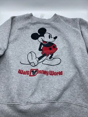 Disney Mickey Mouse Walt Disney World Sweatshirt Mens Gray Fleece Crewneck Med